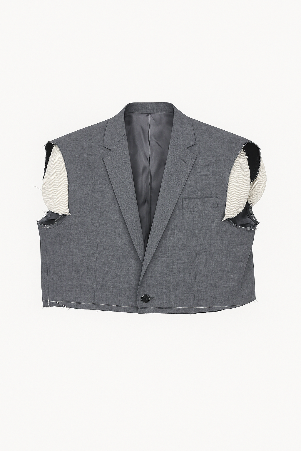 Blazer Crop Sans Manches