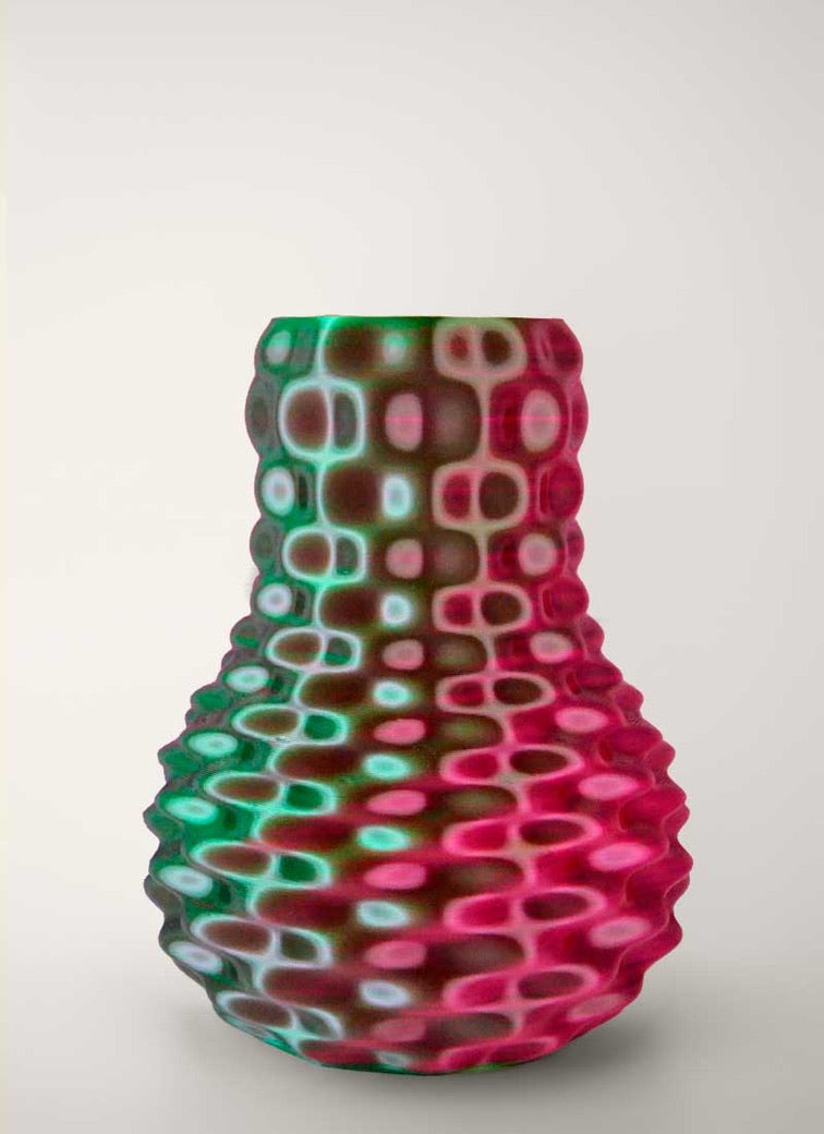 Vase Hypno - Rose/Vert