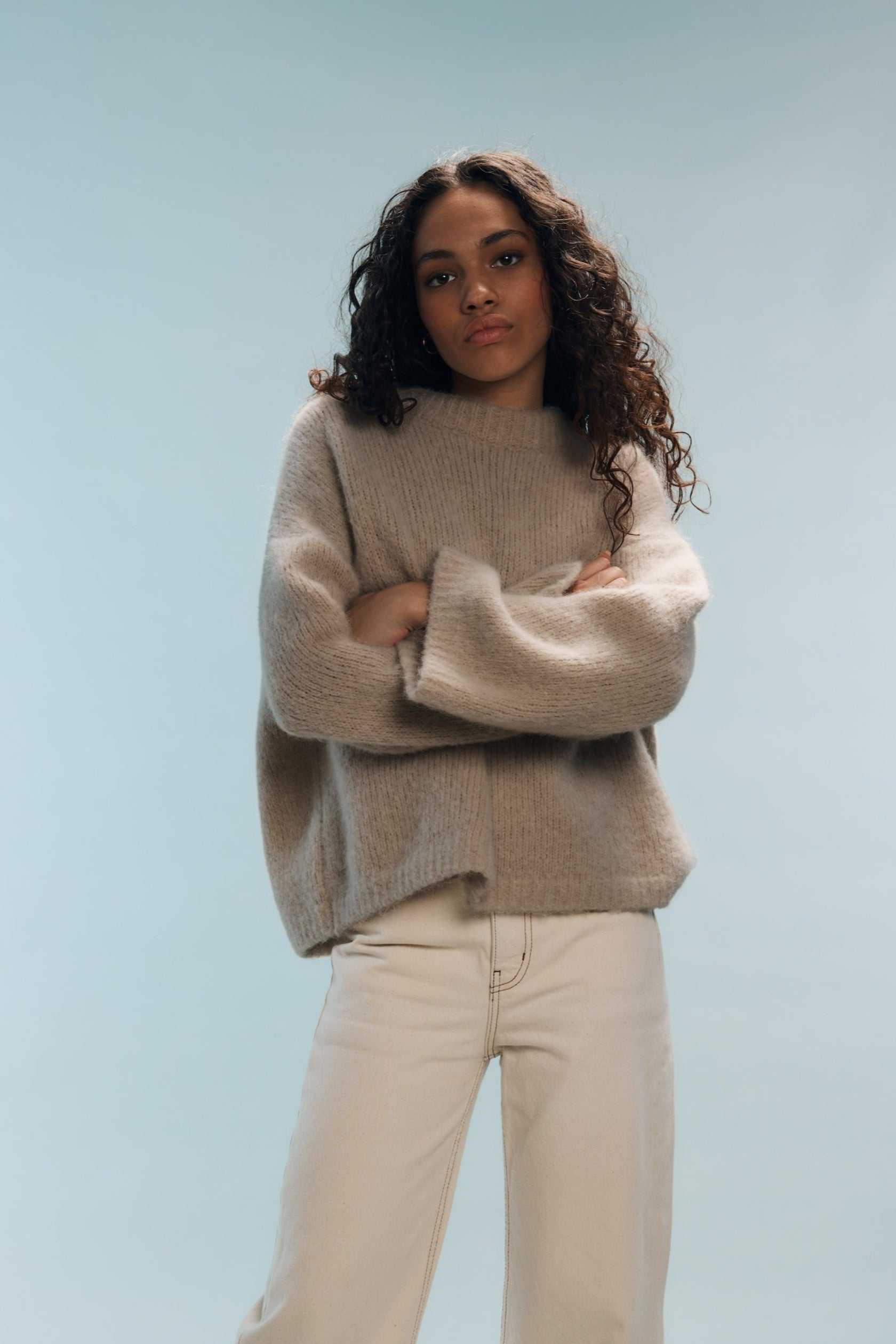 Pull Marron-chiné Nina