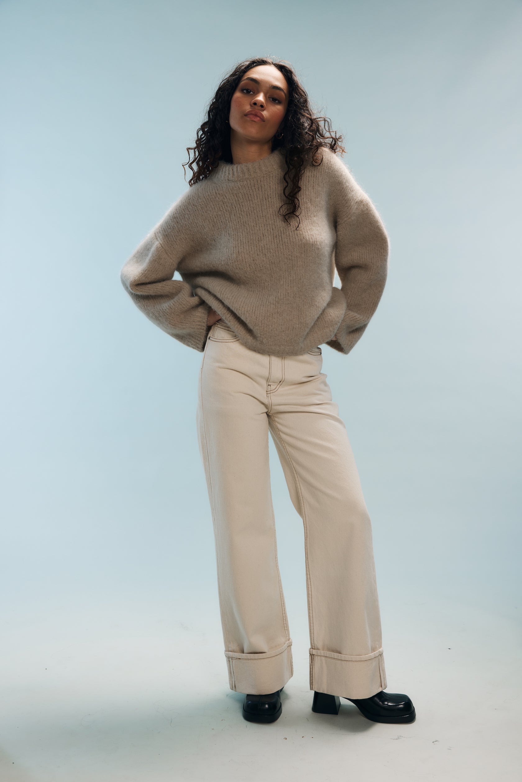 Pull Marron-chiné Nina