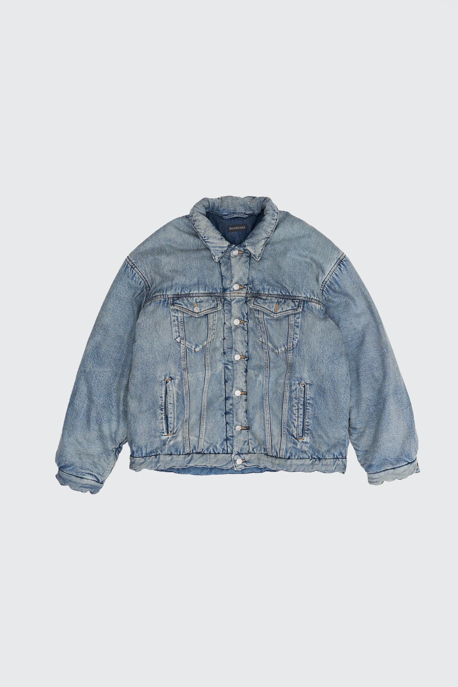 Kanye West Balenciaga Quilted Denim Jacket - S/XXL