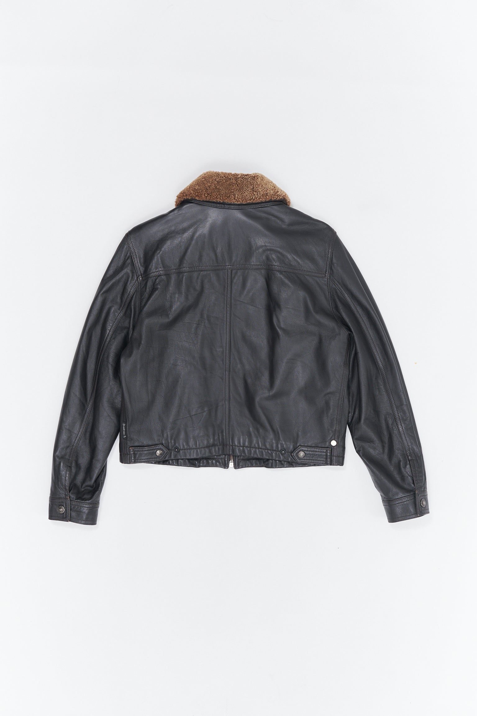 Armani Leather Jacket Detachable Collar - M