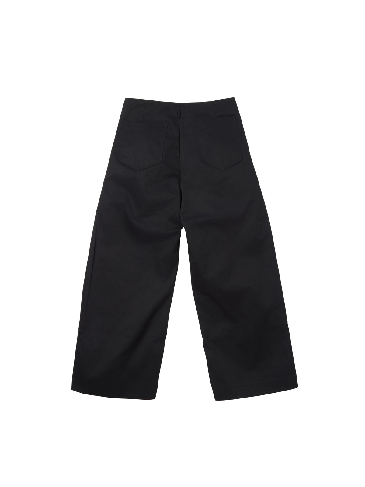Pantalon droit enduit à plis latéraux – Noir