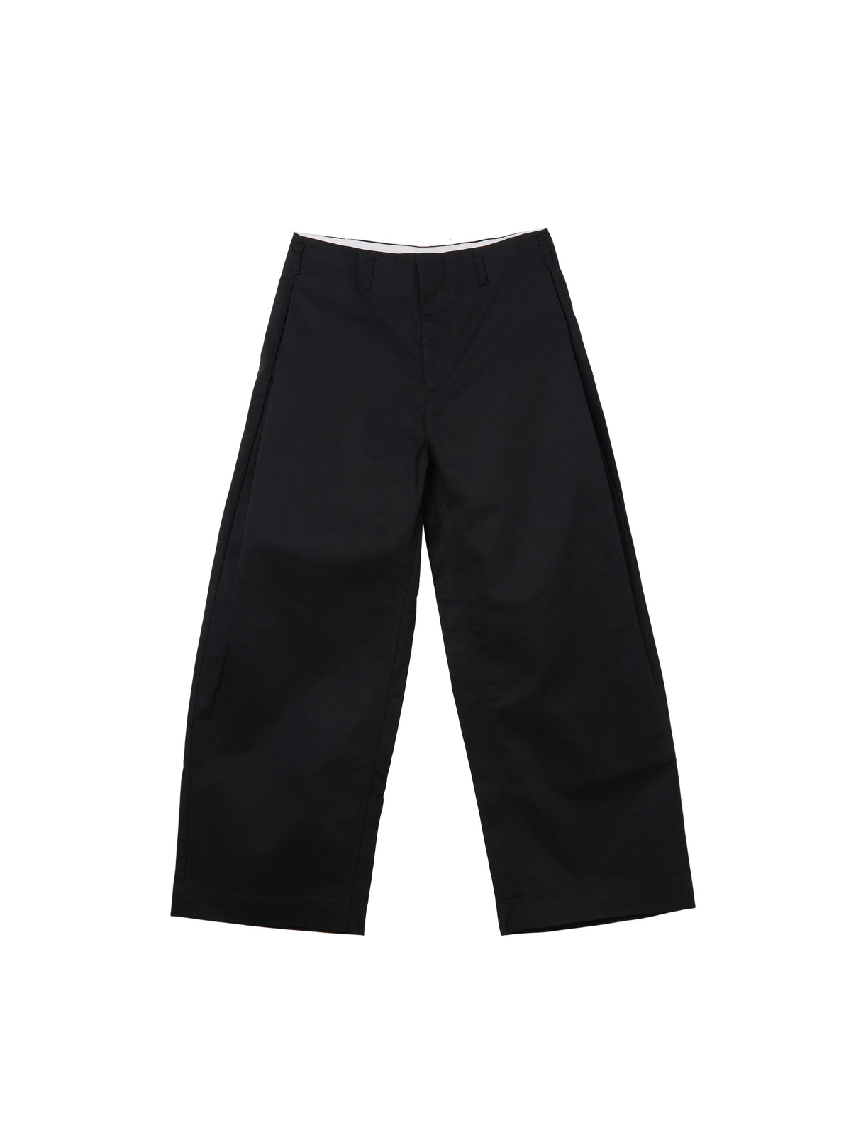 Pantalon droit enduit à plis latéraux – Noir