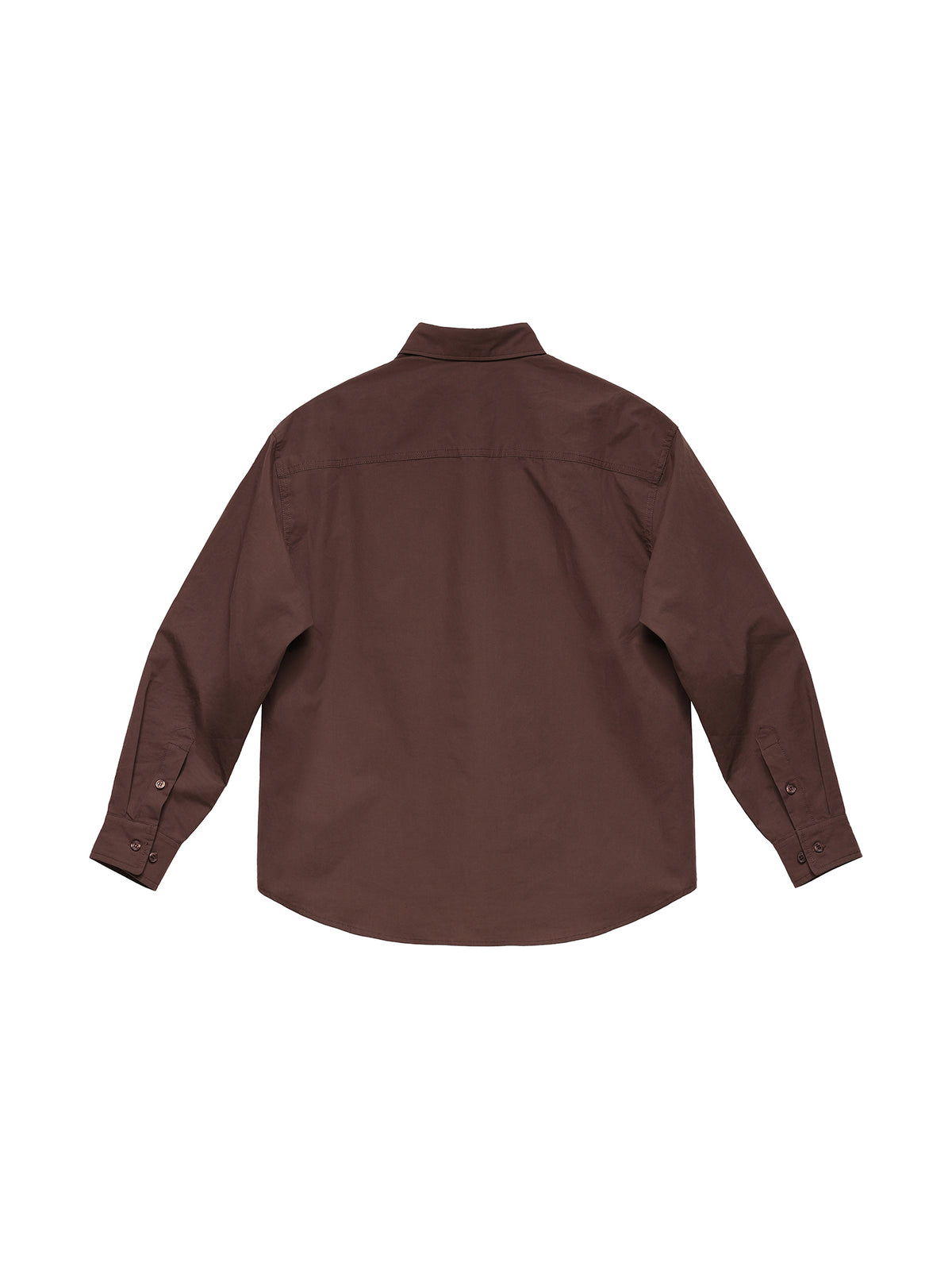Chemise patchwork brodée en popeline de coton – Marron