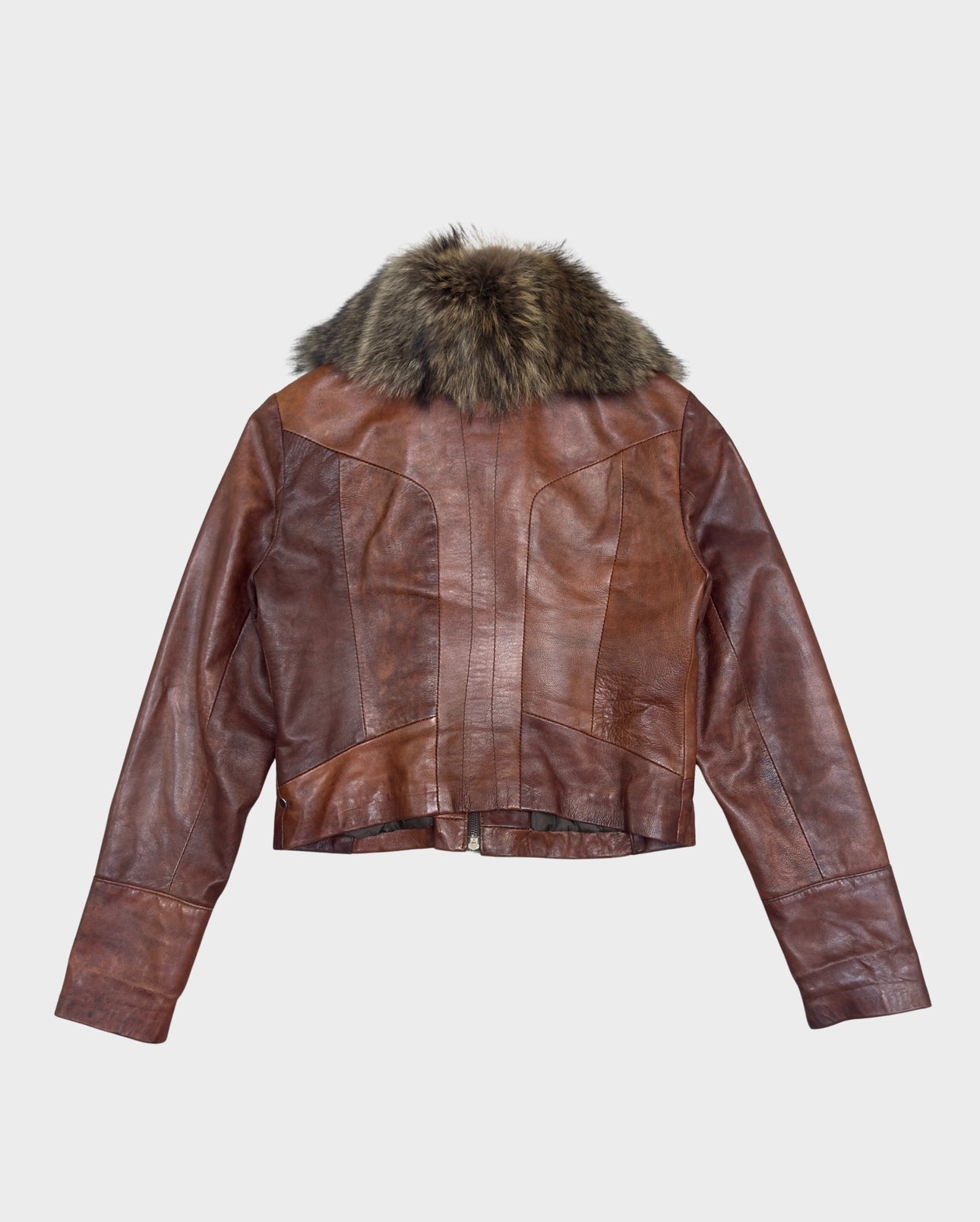 Veste En Cuir Marron