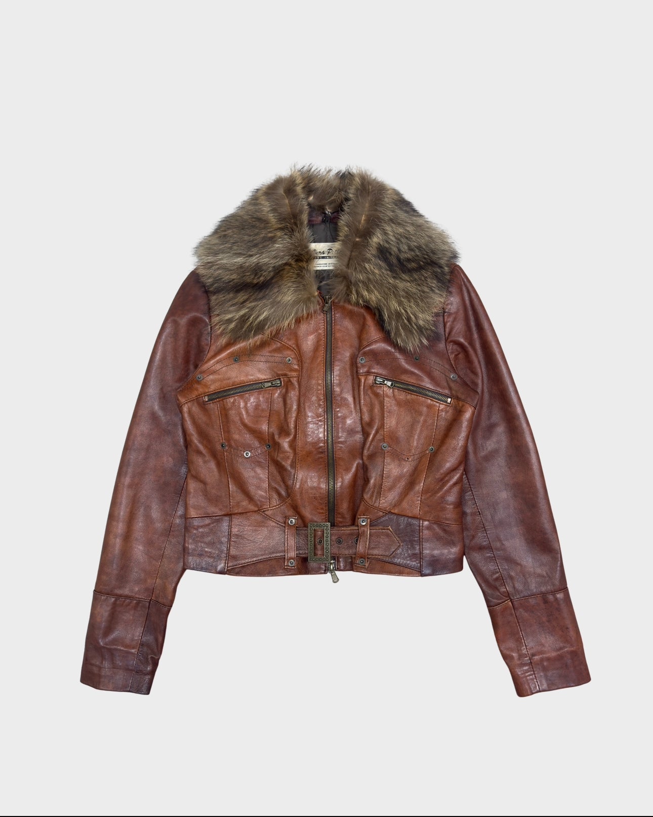 Veste En Cuir Marron