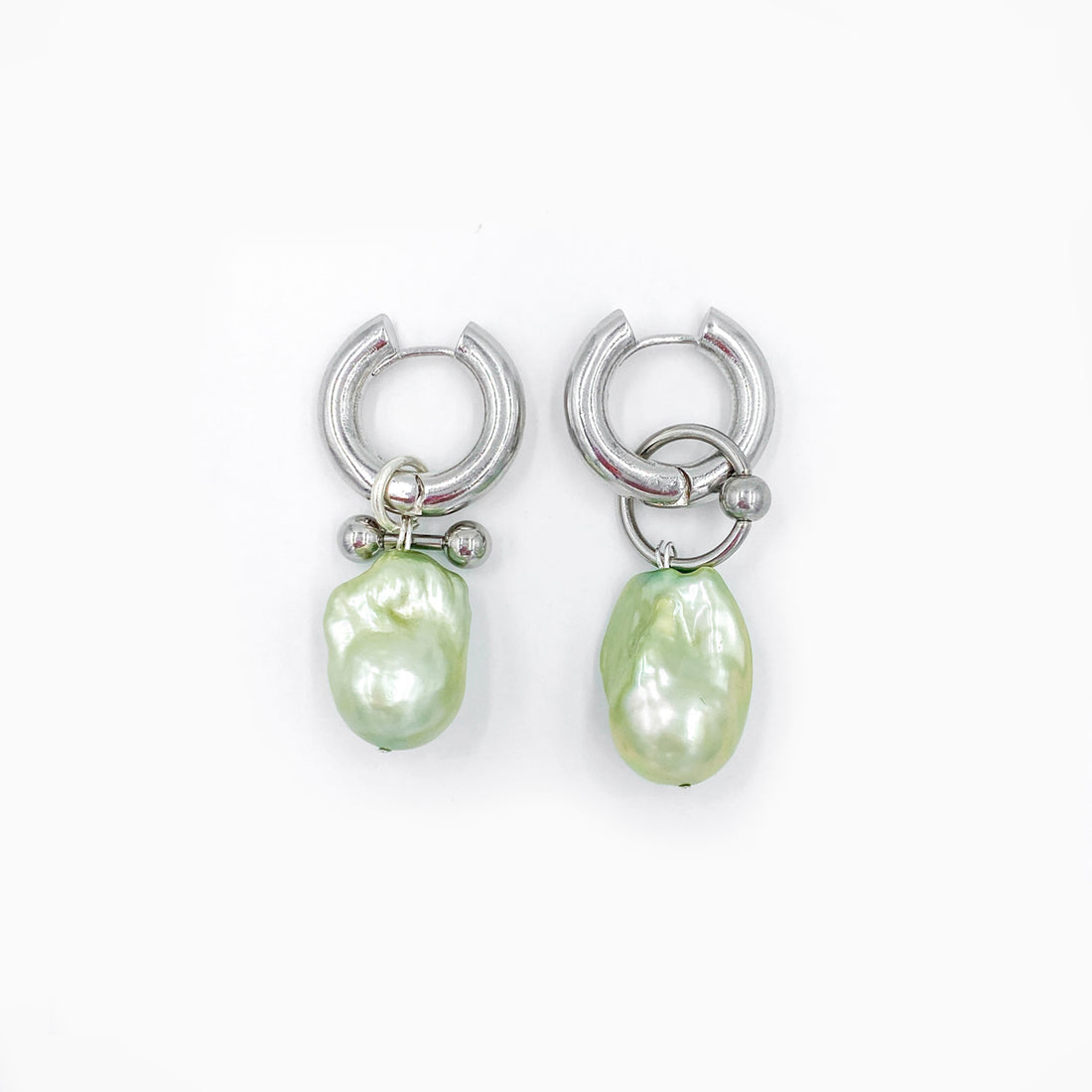 Paire De Boucles Baroque Green