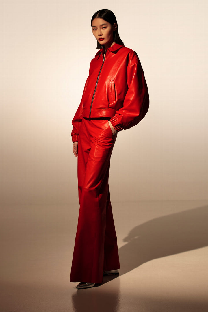 Blouson En Cuir Oversize