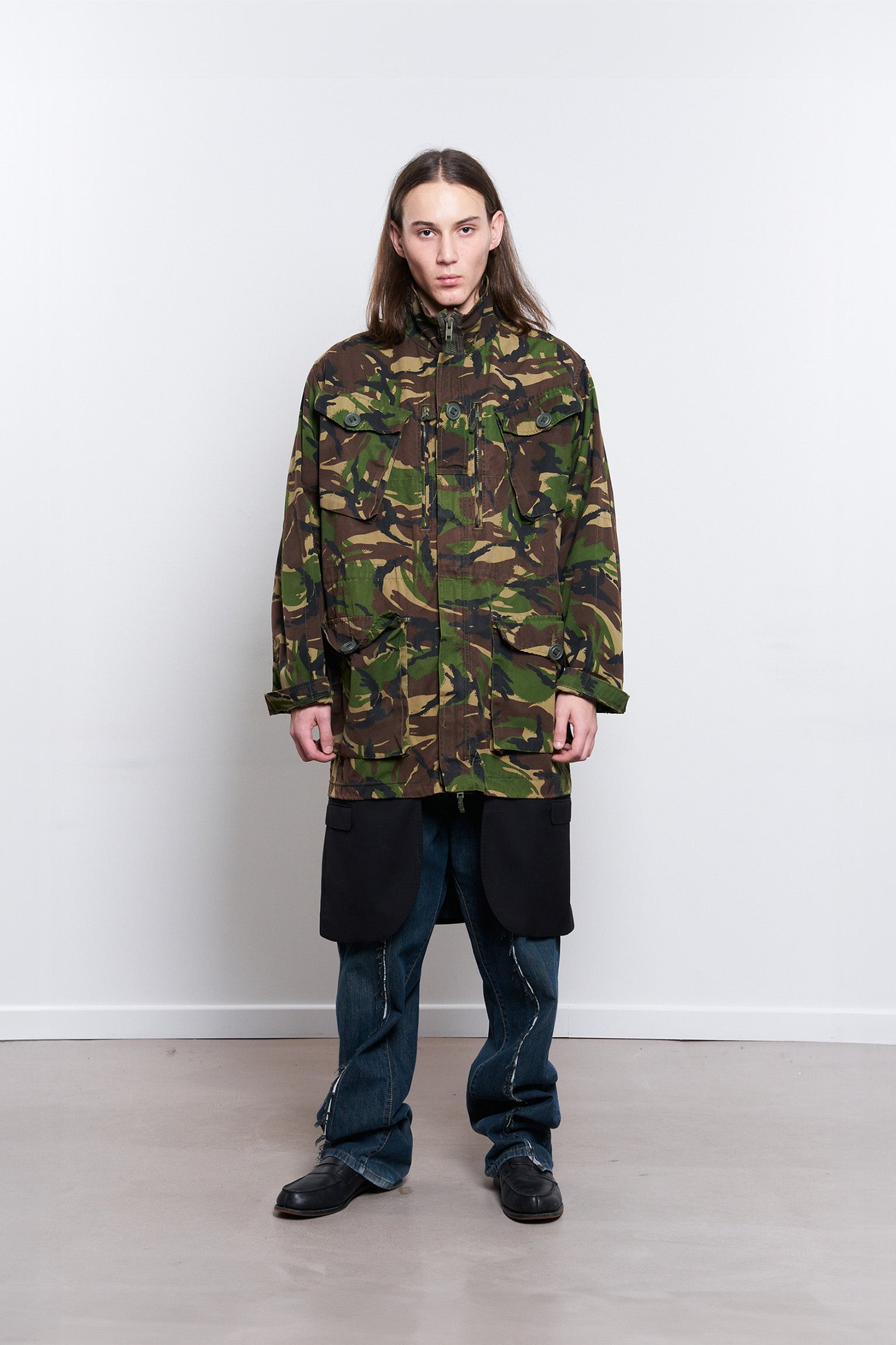 Camo Extended Blazer Long Coat