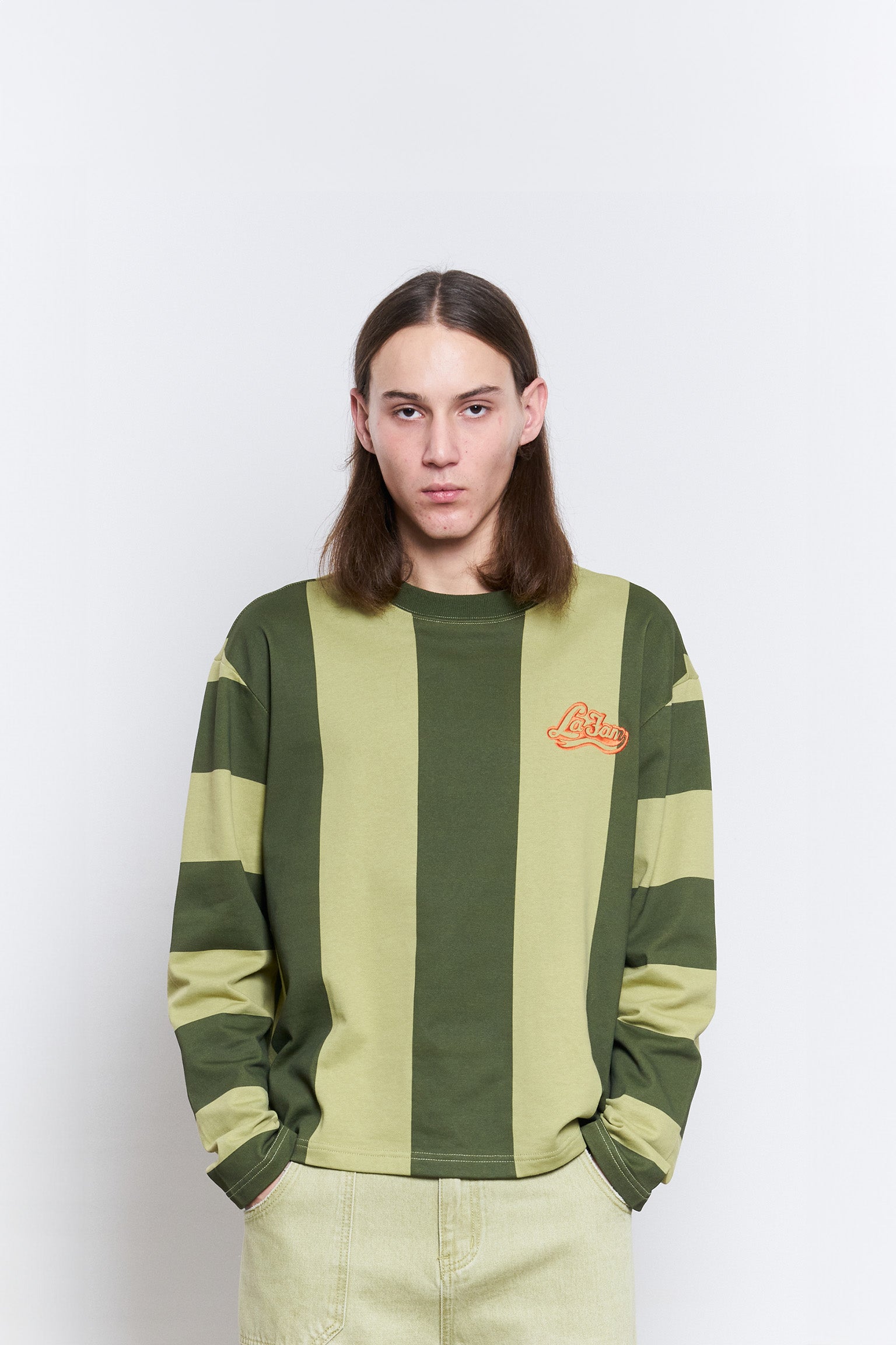 Green Striped Long Sleeve T-Shirt