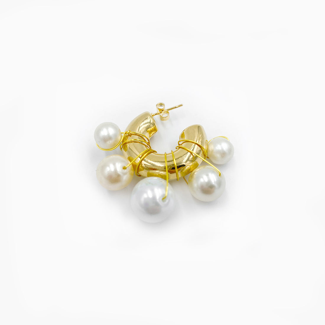 Mono Boucle Dorée À Perles Nacrées