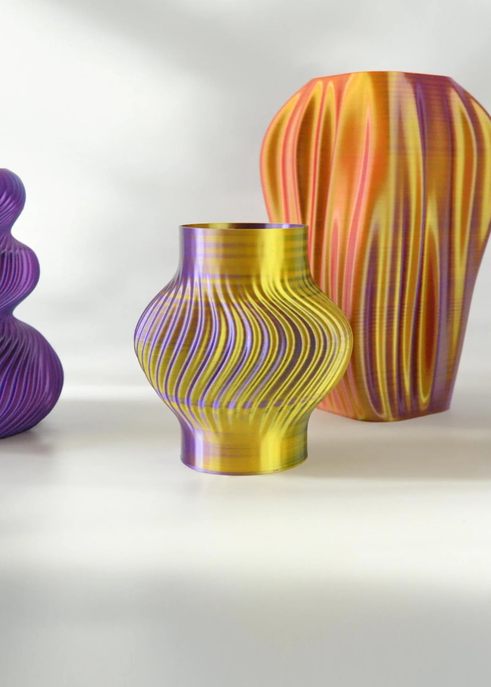 Vase Glitch - Violet/Jaune