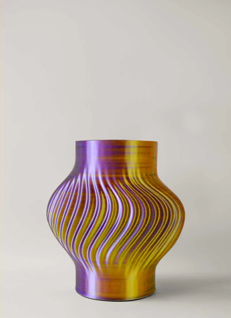 Vase Glitch - Violet/Jaune