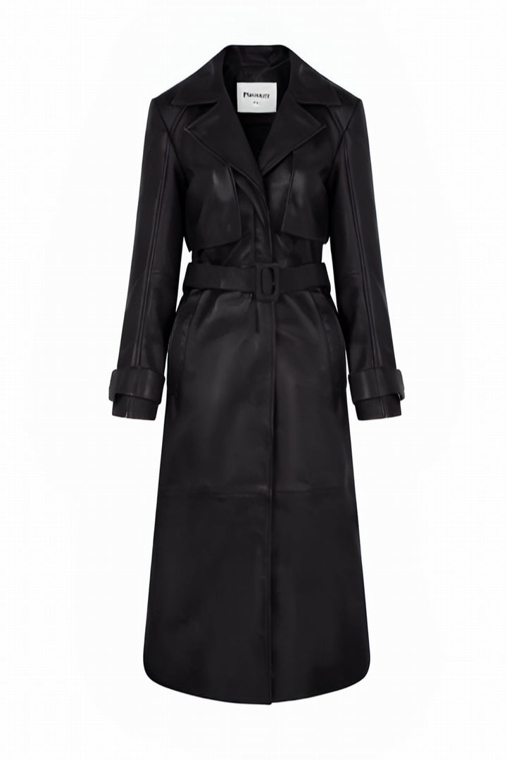Trench En Cuir Avec Ceinture