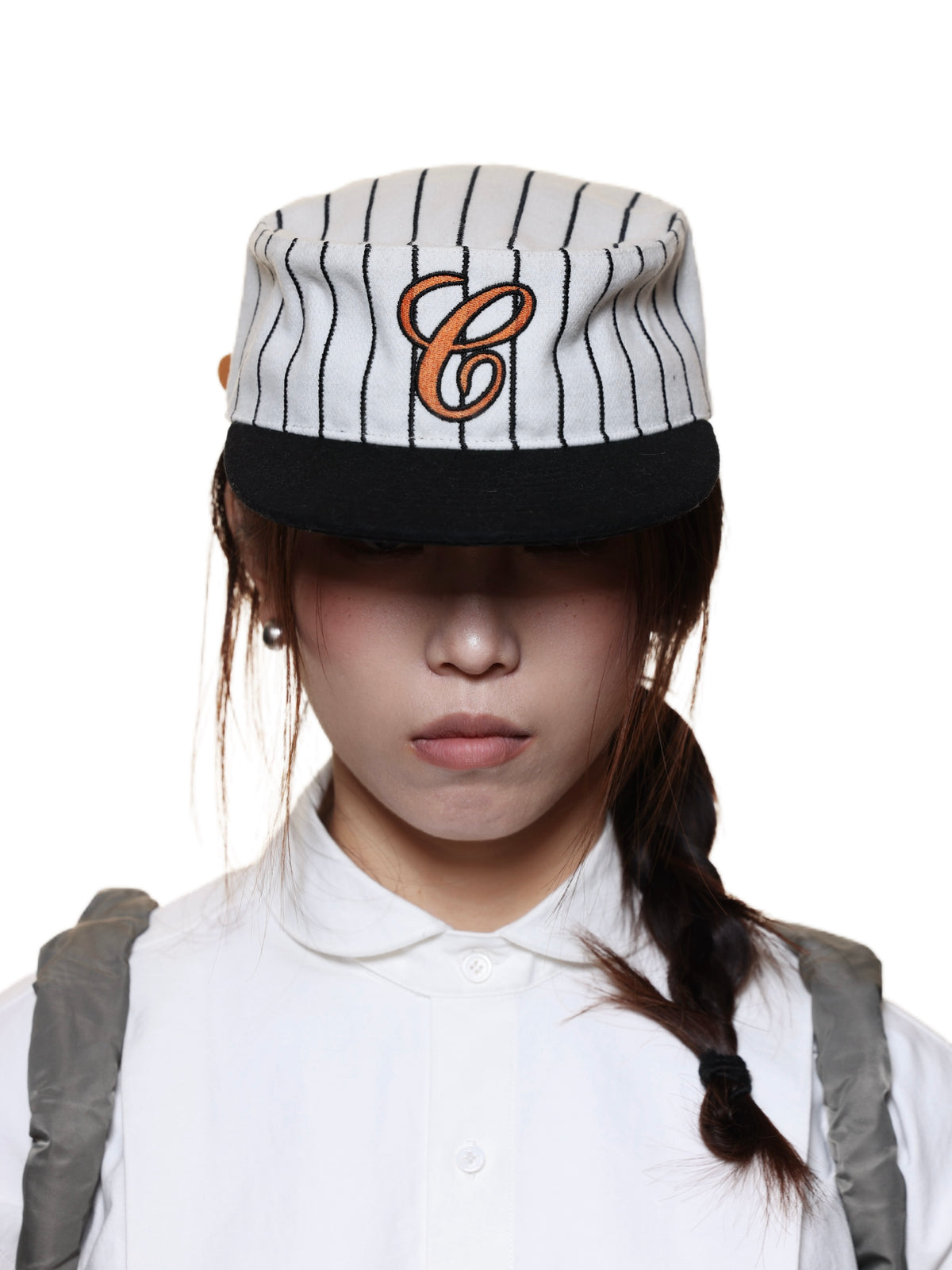 Casquette rétro rayée en laine