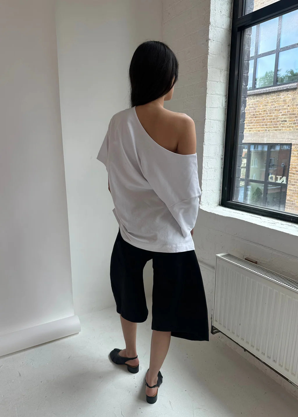 T-shirt Froncé Blanc