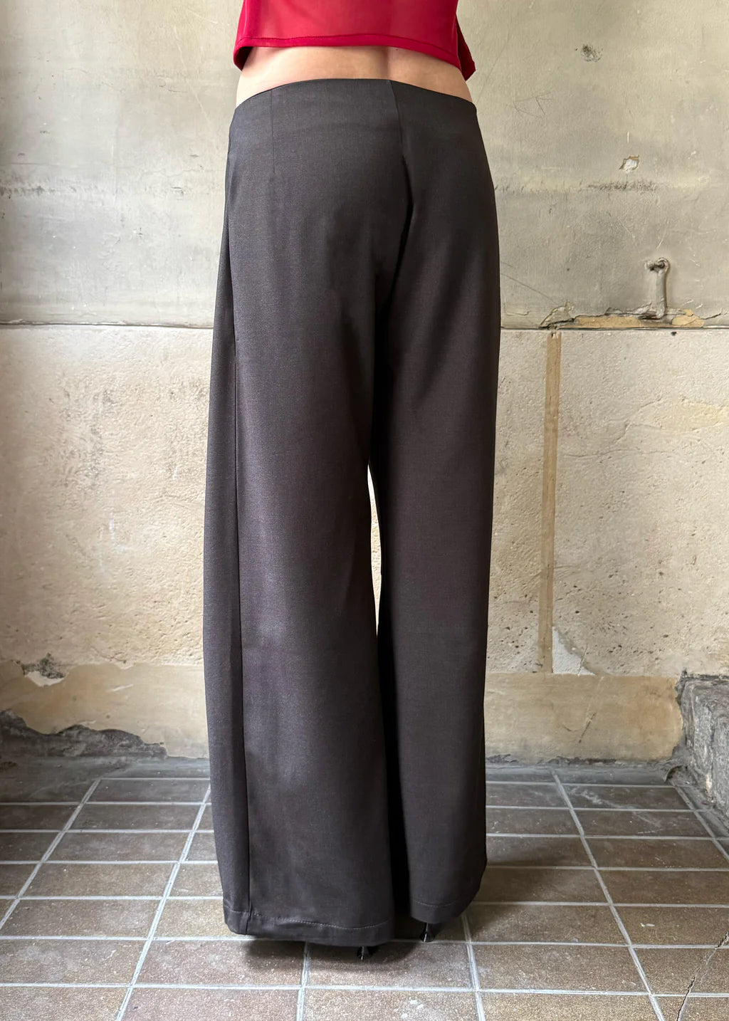 Pantalon Zip Marron