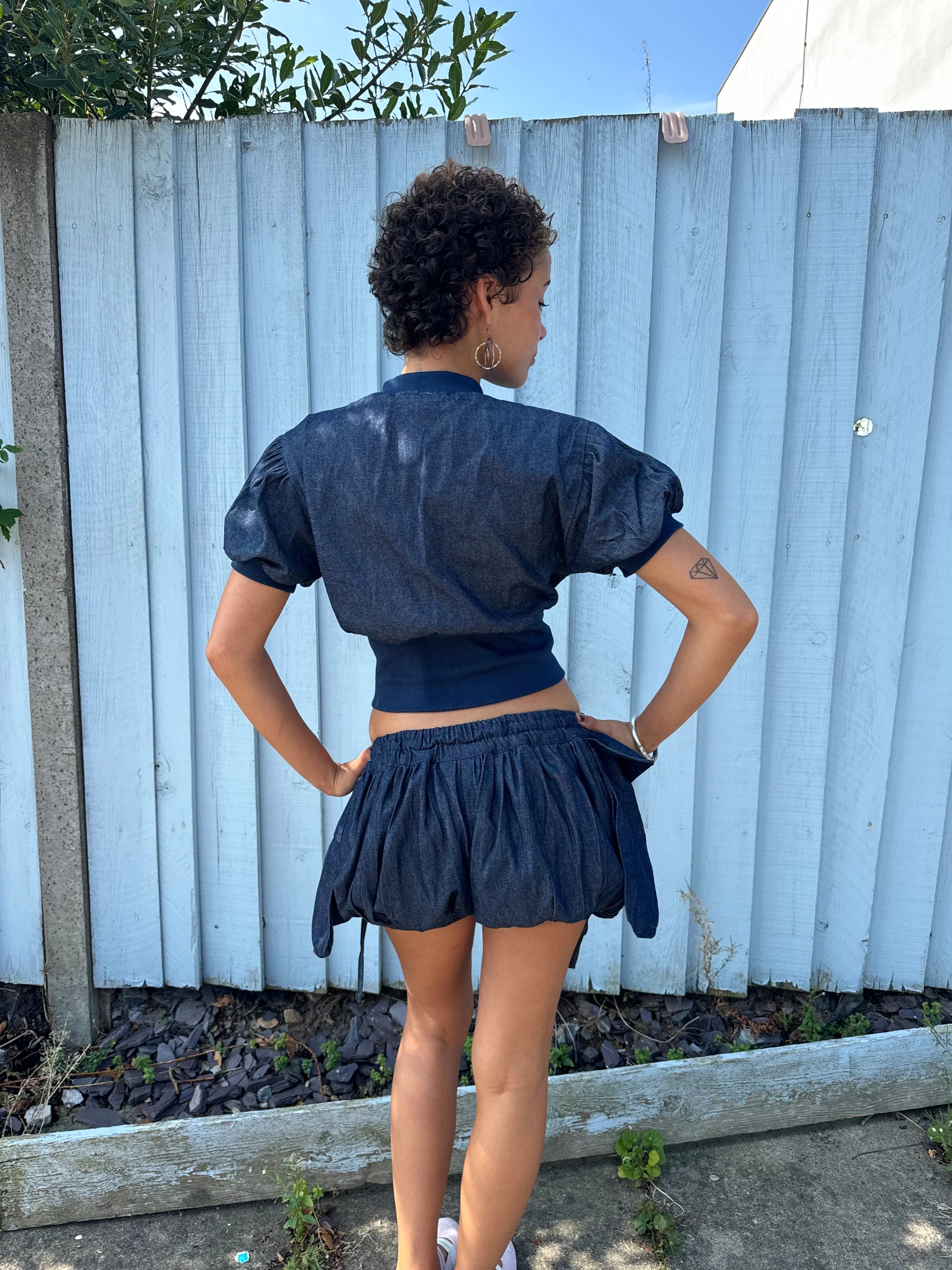 Veste Oshi À Manches Courtes - Denim
