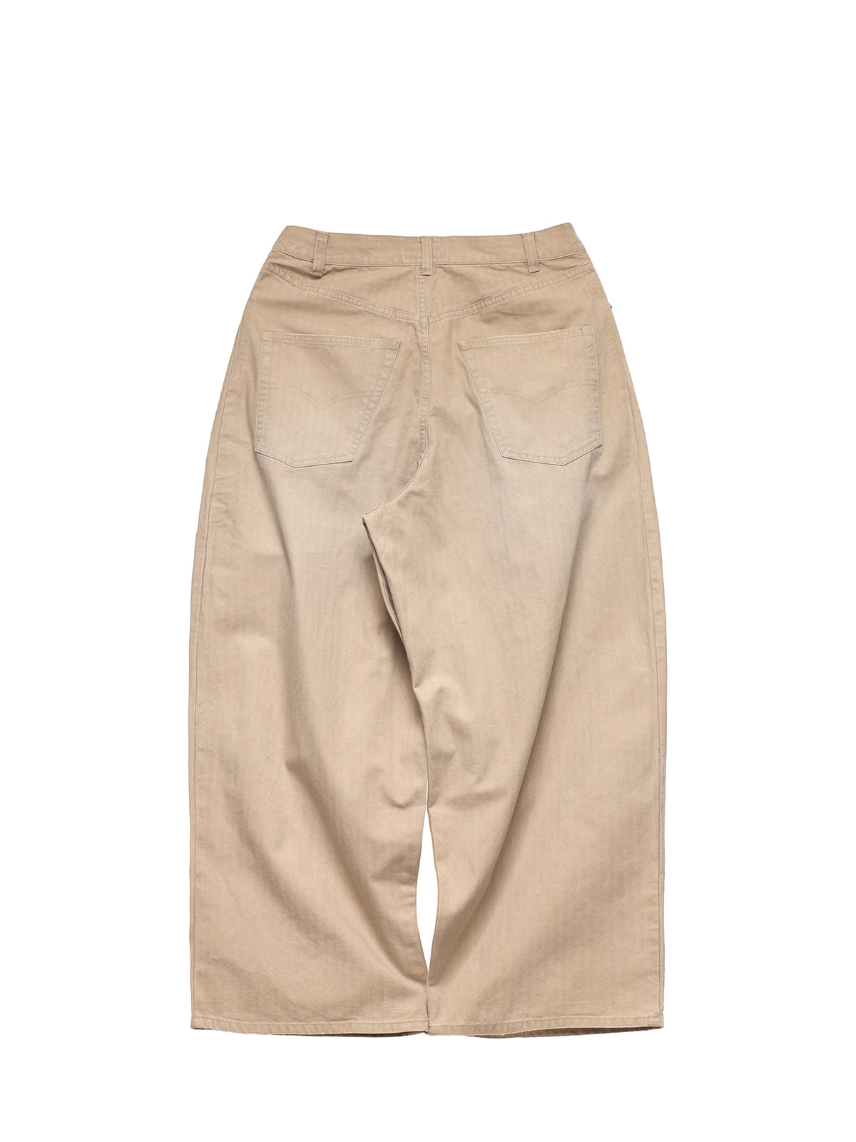 Pantalon wide leg à chevrons délavés – Beige