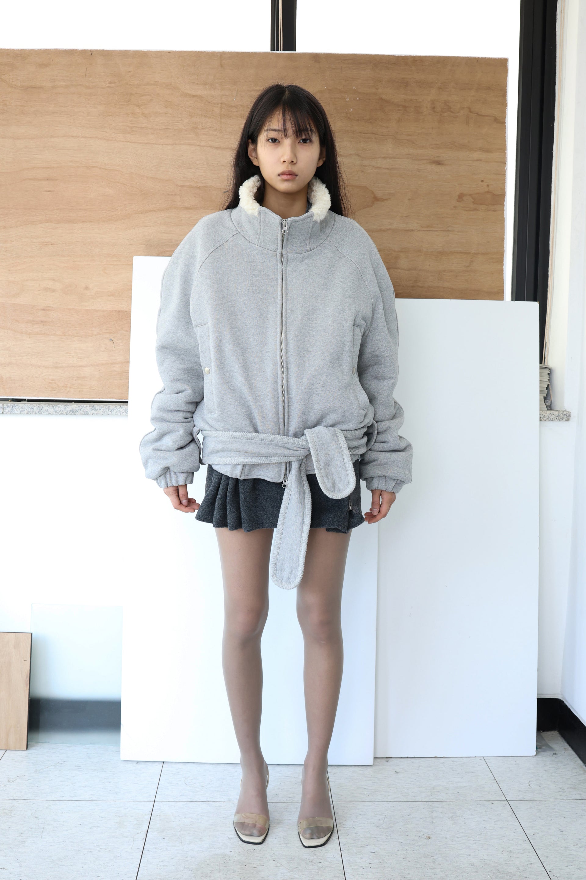 Veste Zippée À Ceinture