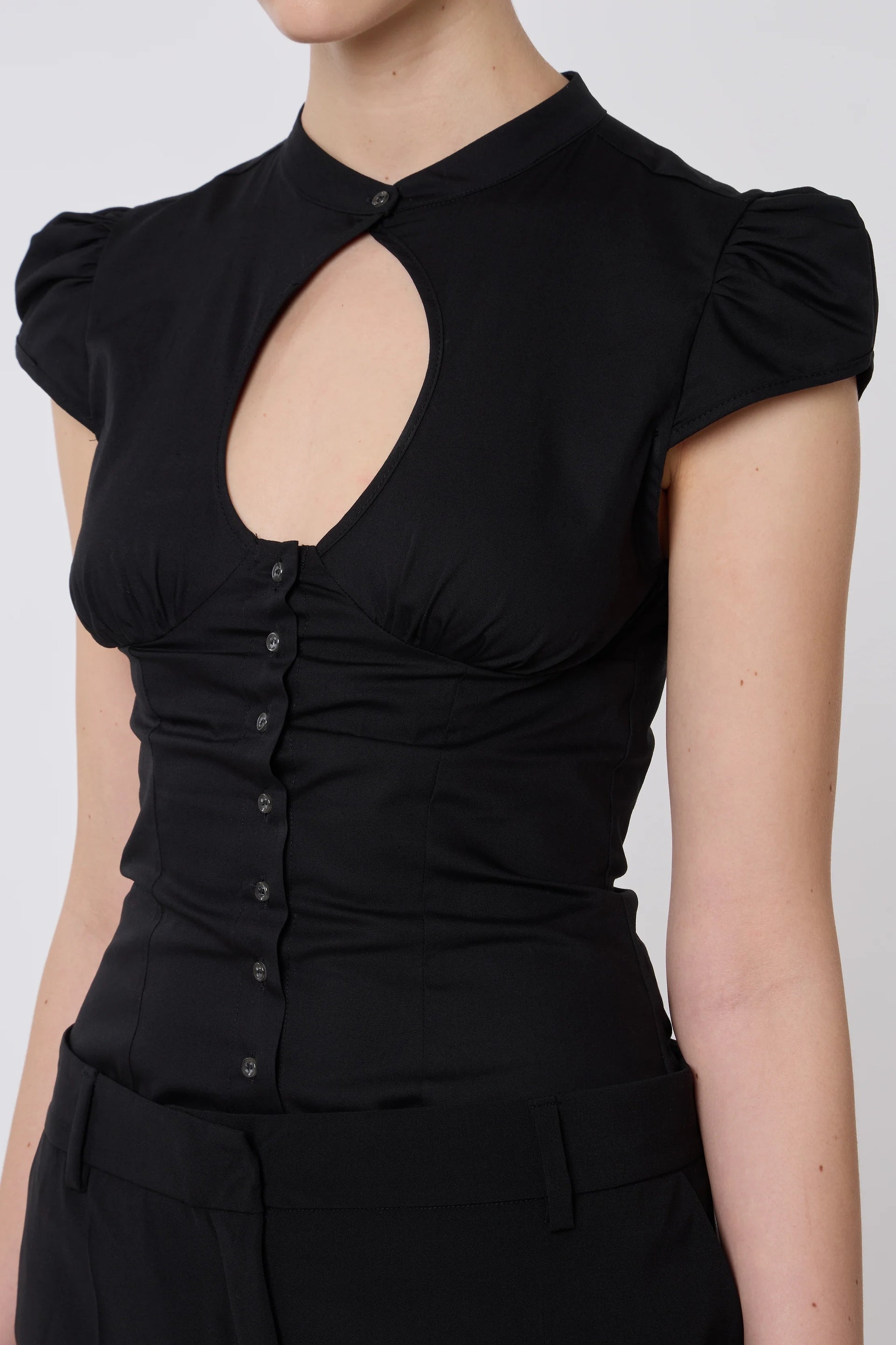 Top Berta En Coton Noir