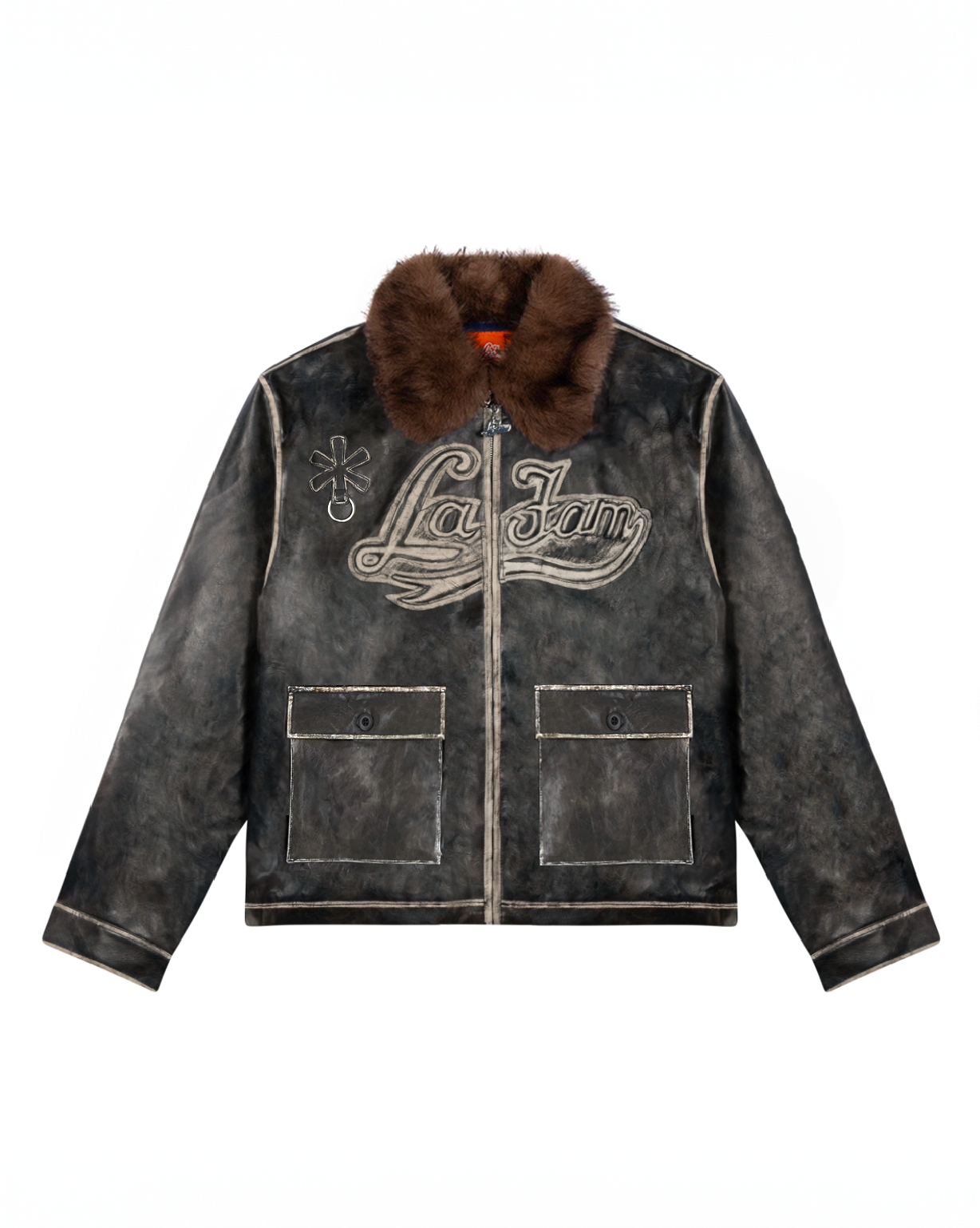 Veste Fourrure Noire Délavée