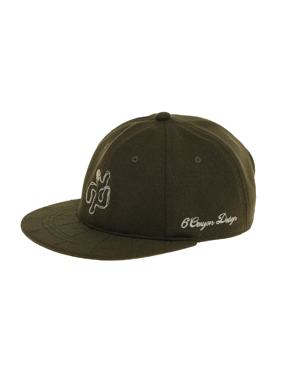 Casquette brodée en laine