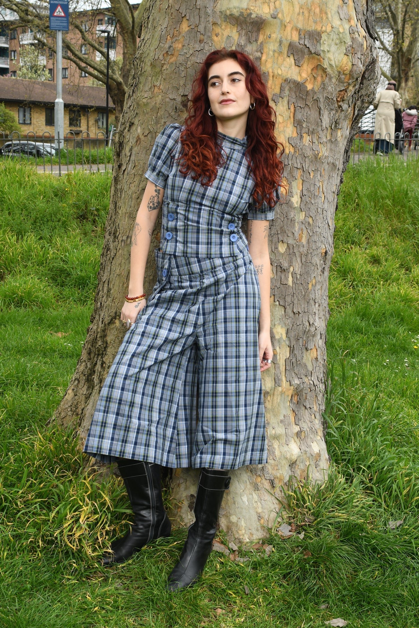 Blouse Linca - Carreaux Bleus